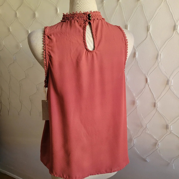 Hint of Mint Boho Tank Top / Lace / Fits Large - Picture 4 of 6